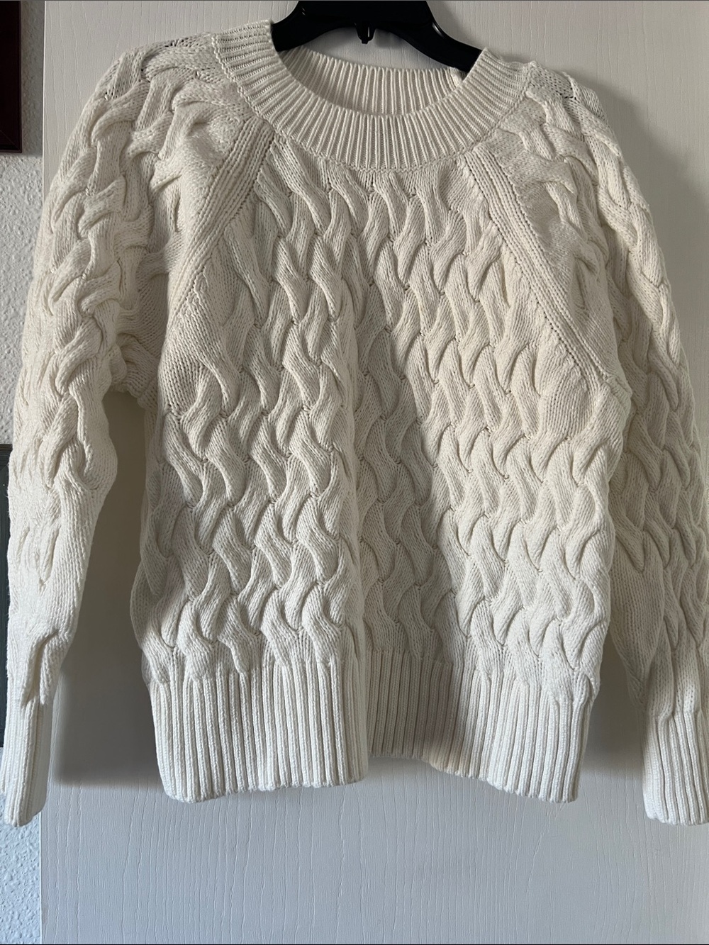 GAP Cream Cable-Knit Crewneck Sweater